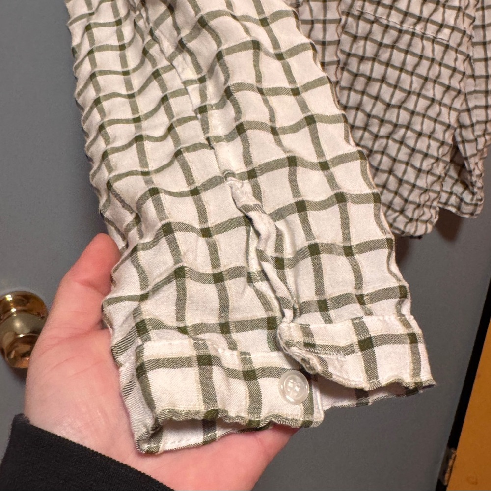 Max Studio Checkered Button Down Shirt M - image 4